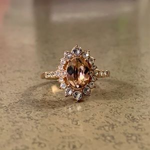 Rose Gold & brown Vintage Cut Ring